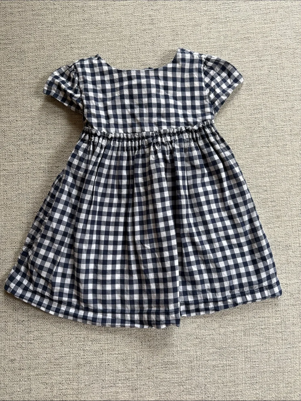Gymboree Navy and White Gingham Short-Sleeve Dress